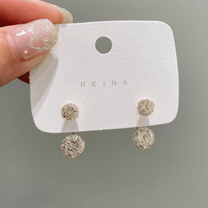 Simple Hollow Diamond Ball Earrings