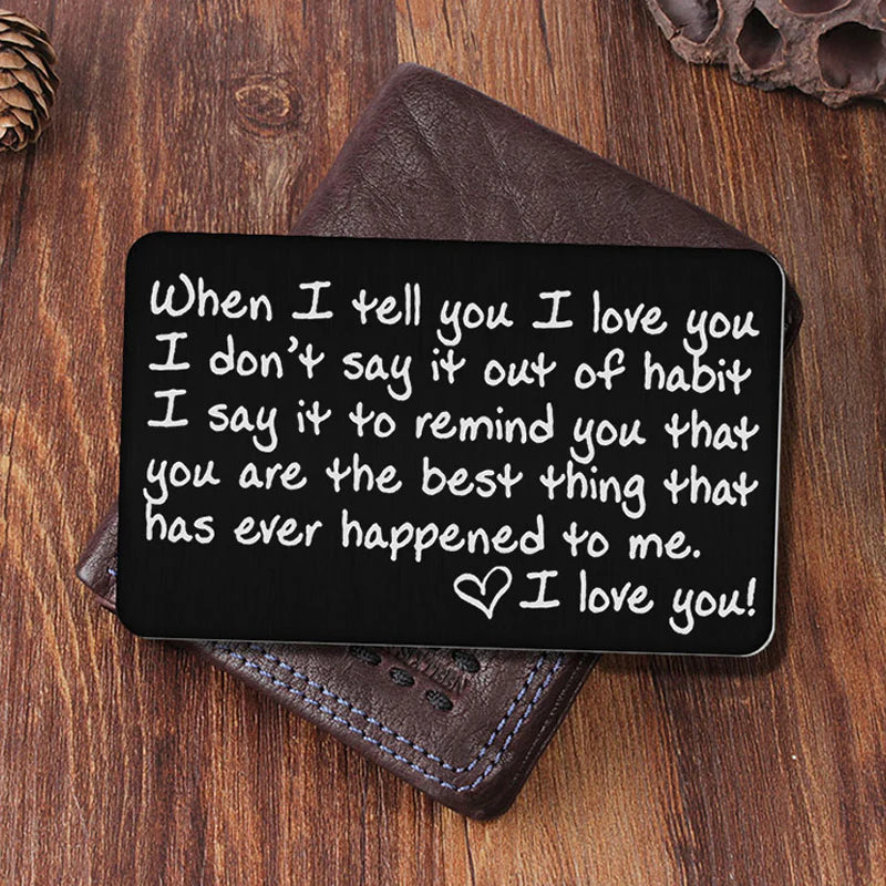 I Love You Mini Laser Engraved Wallet Card