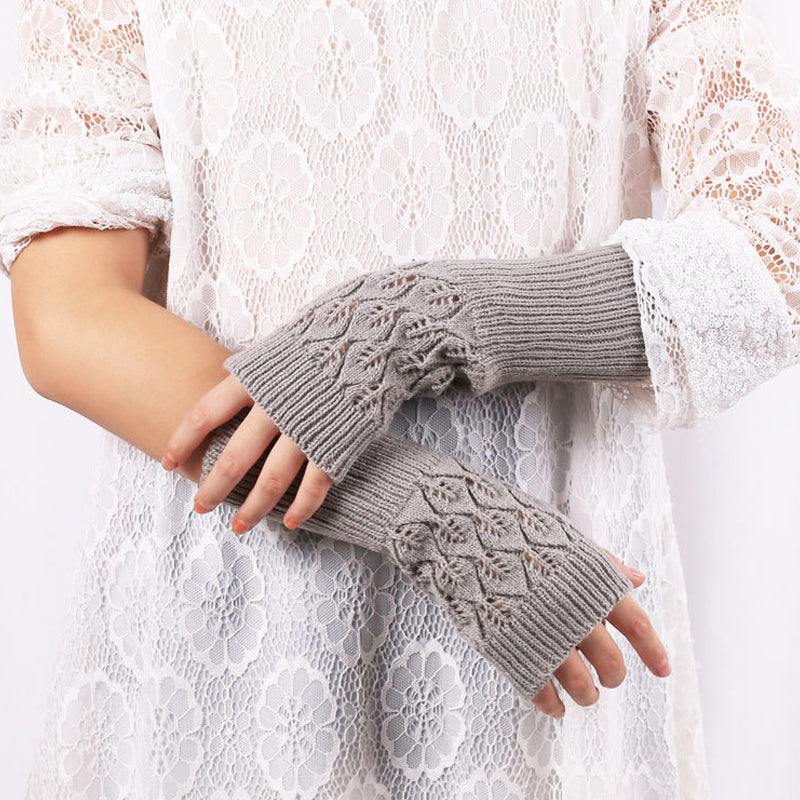 Warmers Knit Mittens Half Finger Gloves