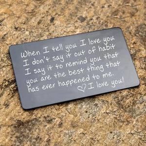 I Love You Mini Laser Engraved Wallet Card