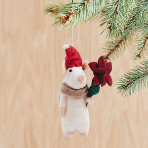 Flower Mouse Felt Ornament