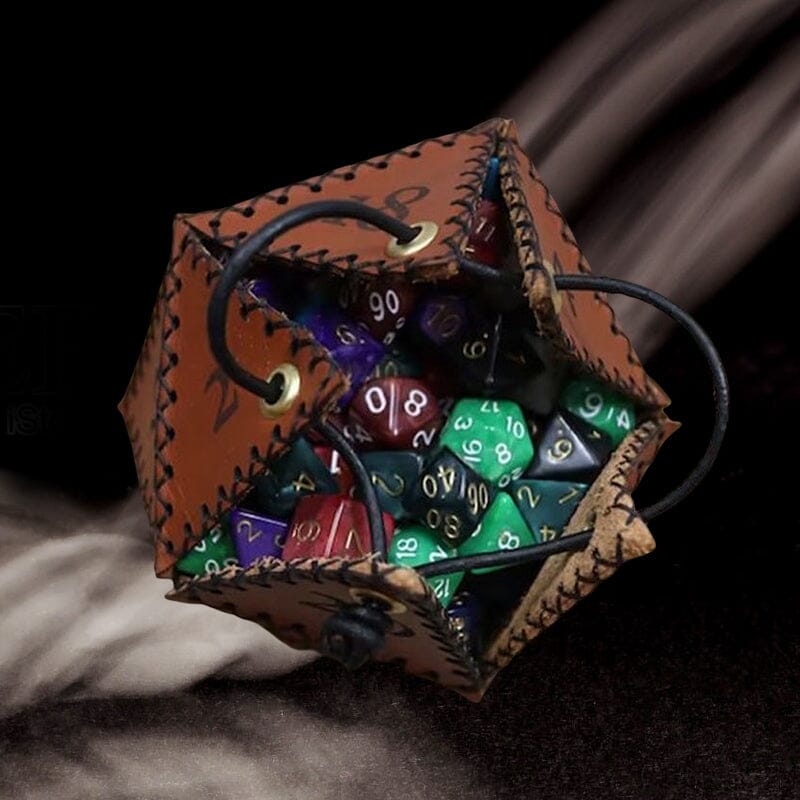 Leather D20 Dice Bag