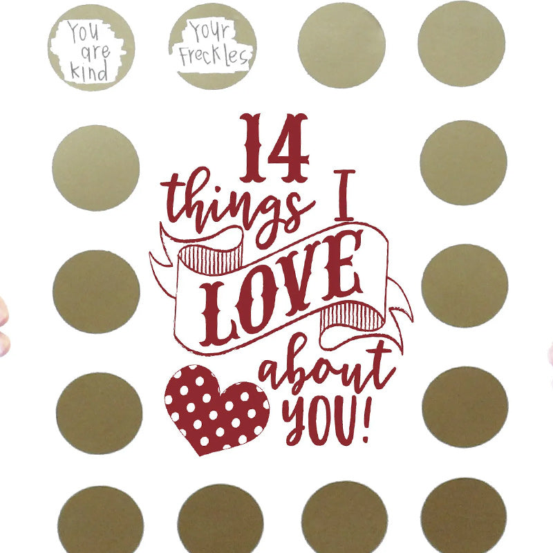 Valentine's Scratch Off Advent "14 things I or WE love about you!"