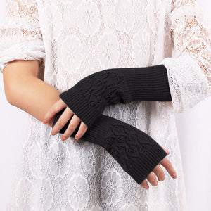 Warmers Knit Mittens Half Finger Gloves