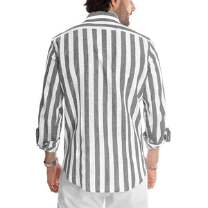 Men's Striped Button Long Sleeve Shirt