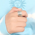 Silver Star Moon Sun Ring