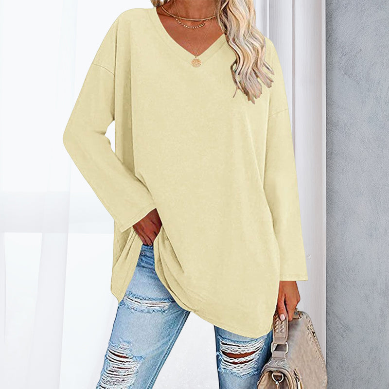 V Neck Drop Sleeve T-Shirt