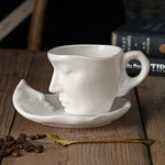 Metal touching face creative ceramic kiss Coffee cup