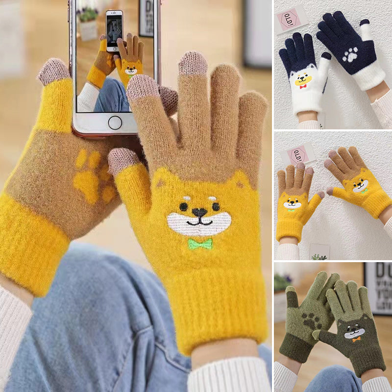 Kawaii Shiba Inu Winter Touchscreen  Gloves