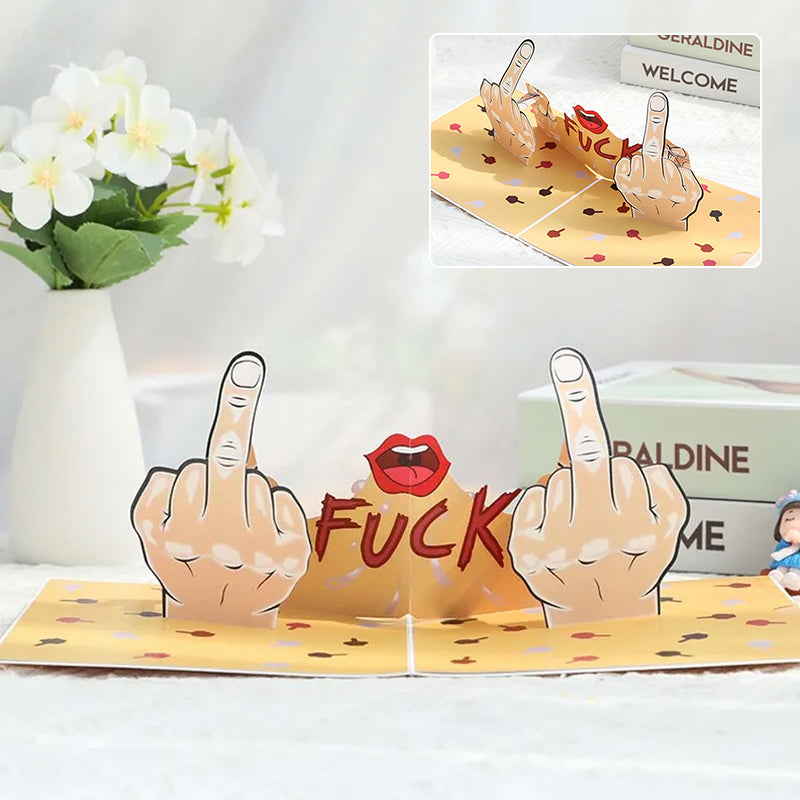 3D Funny Middle Finger Card