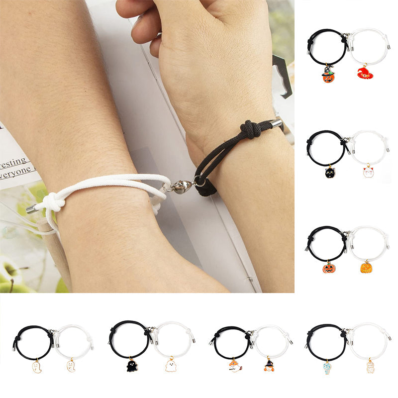 Cute Halloween Heart Magnetic Couple Matching Bracelet