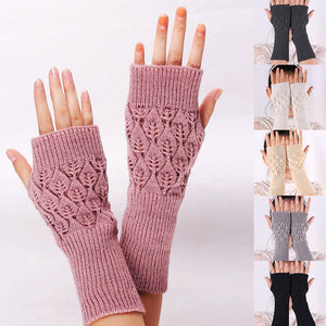 Warmers Knit Mittens Half Finger Gloves