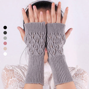 Warmers Knit Mittens Half Finger Gloves