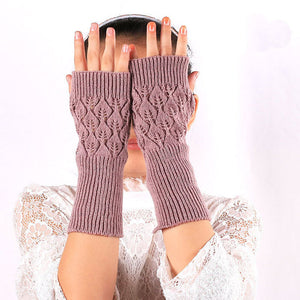 Warmers Knit Mittens Half Finger Gloves