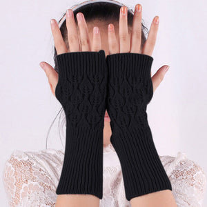 Warmers Knit Mittens Half Finger Gloves