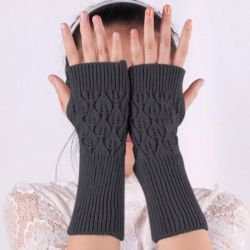 Warmers Knit Mittens Half Finger Gloves